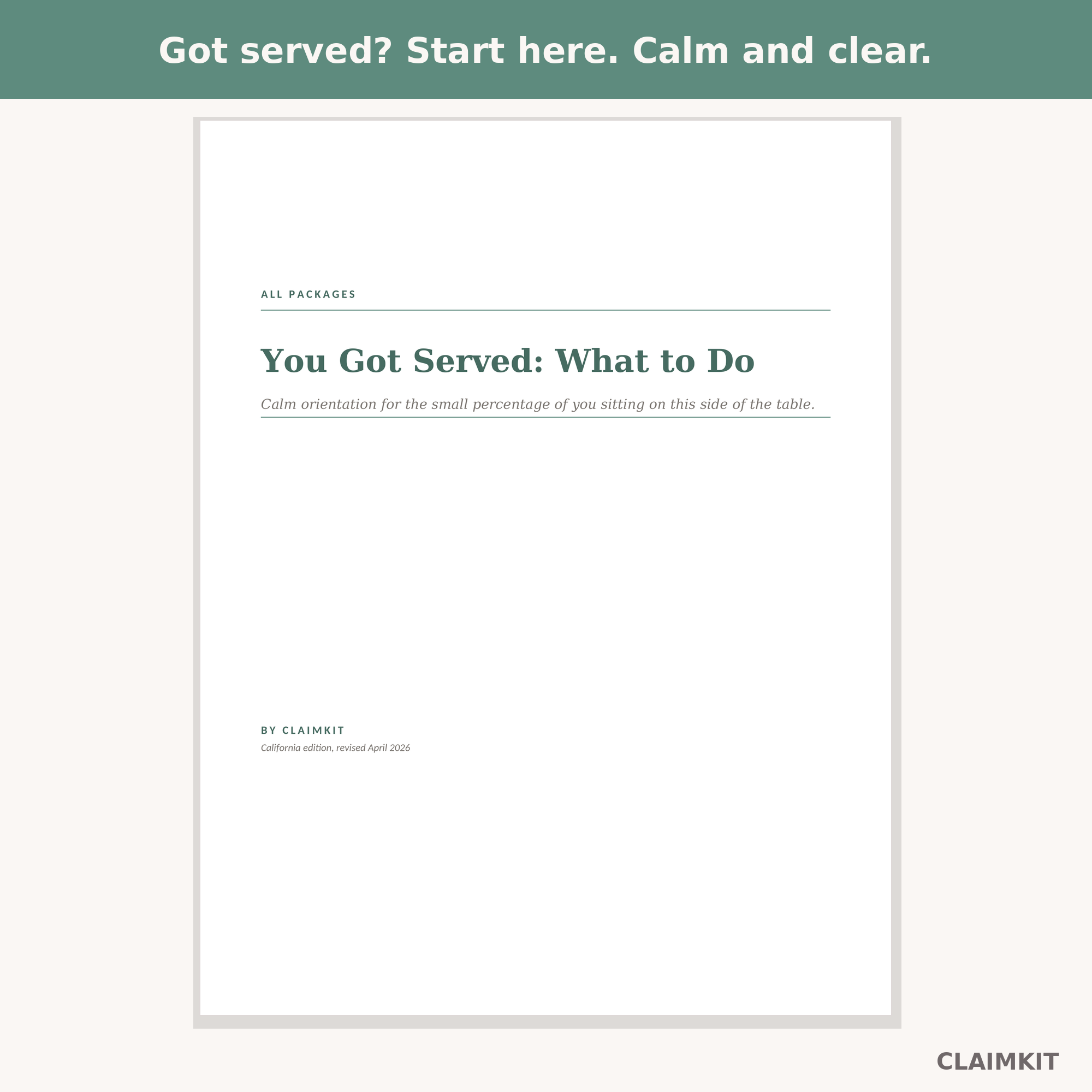 You Got Served: What to Do